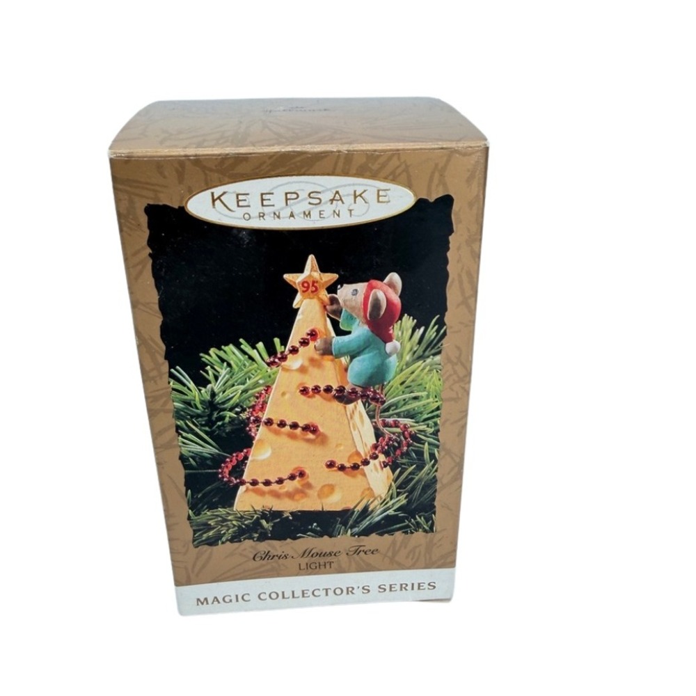 Hallmark Keepsake Chris Mouse Tree Lighted Ornament 1995 Magic Series‎ w/ Box